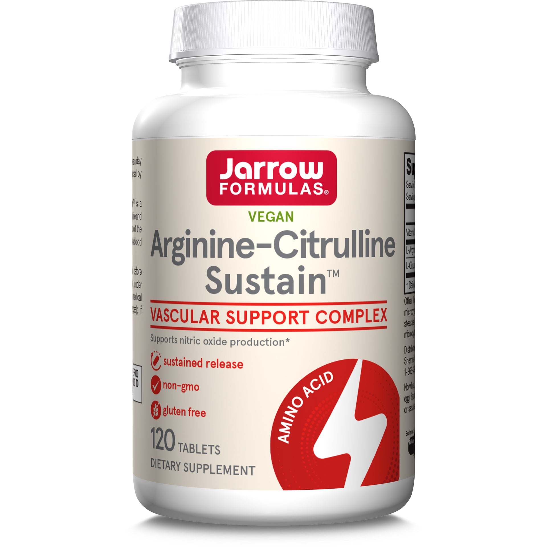 Jarrow Formulas Arginine-Citrulline Sustain™, 120 tabletek