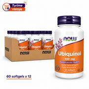 12x Now Foods ubichinol 100 mg, 60 kapsułek żelowych