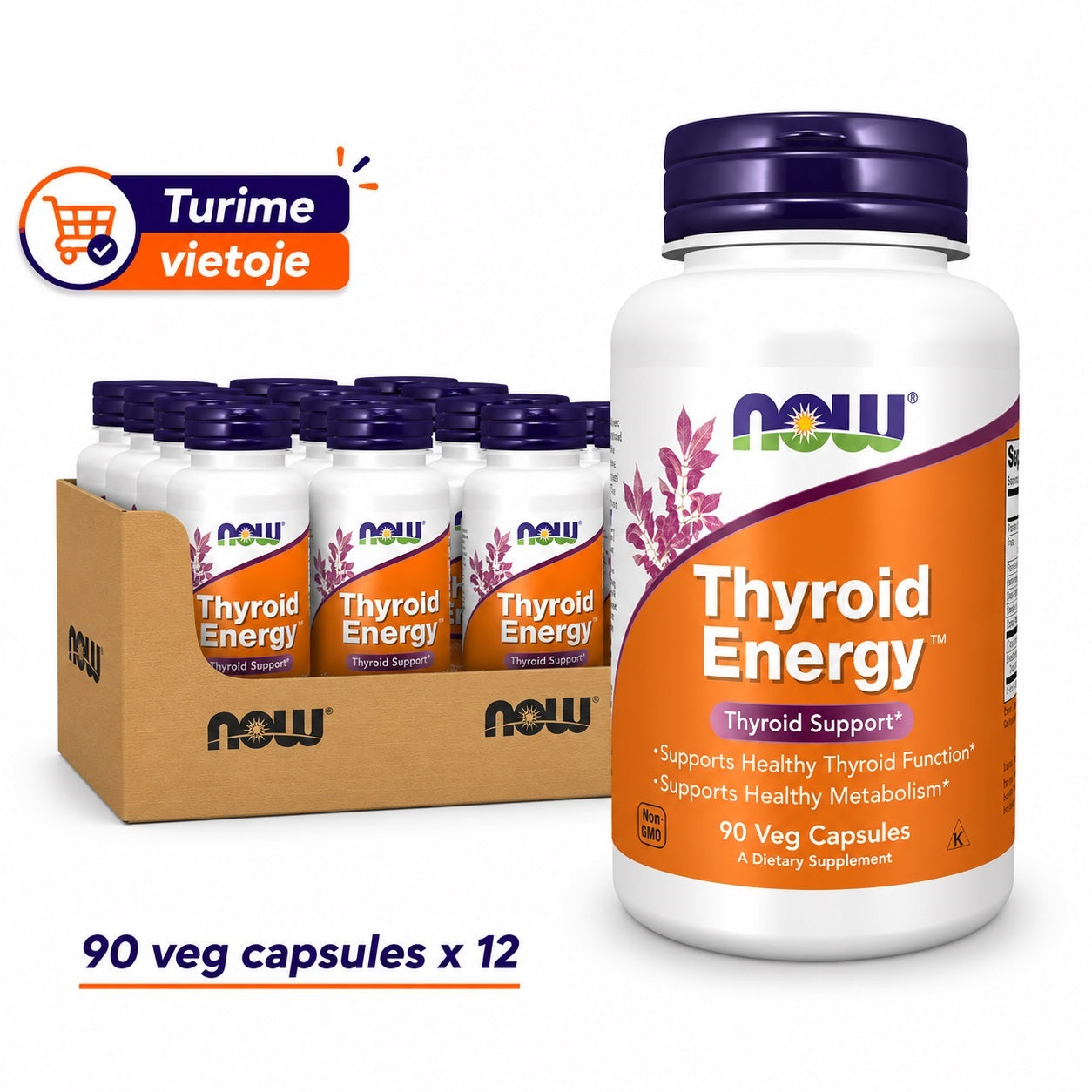 12x NOW Foods Thyroid Energy – 90 kapsułek