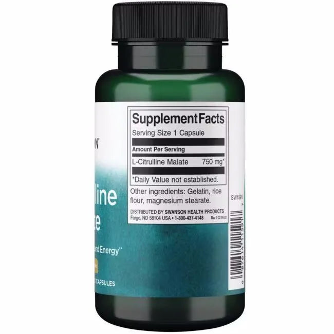 Composition of Swanson L-Citrulline Malate Complex 750mg 60 caps