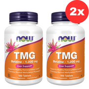 2x NOW Foods TMG (Trimethylglycine), 1000mg - 100 tabs