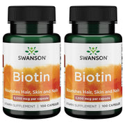 2x Swanson Biotin 5000mcg 100 caps combo
