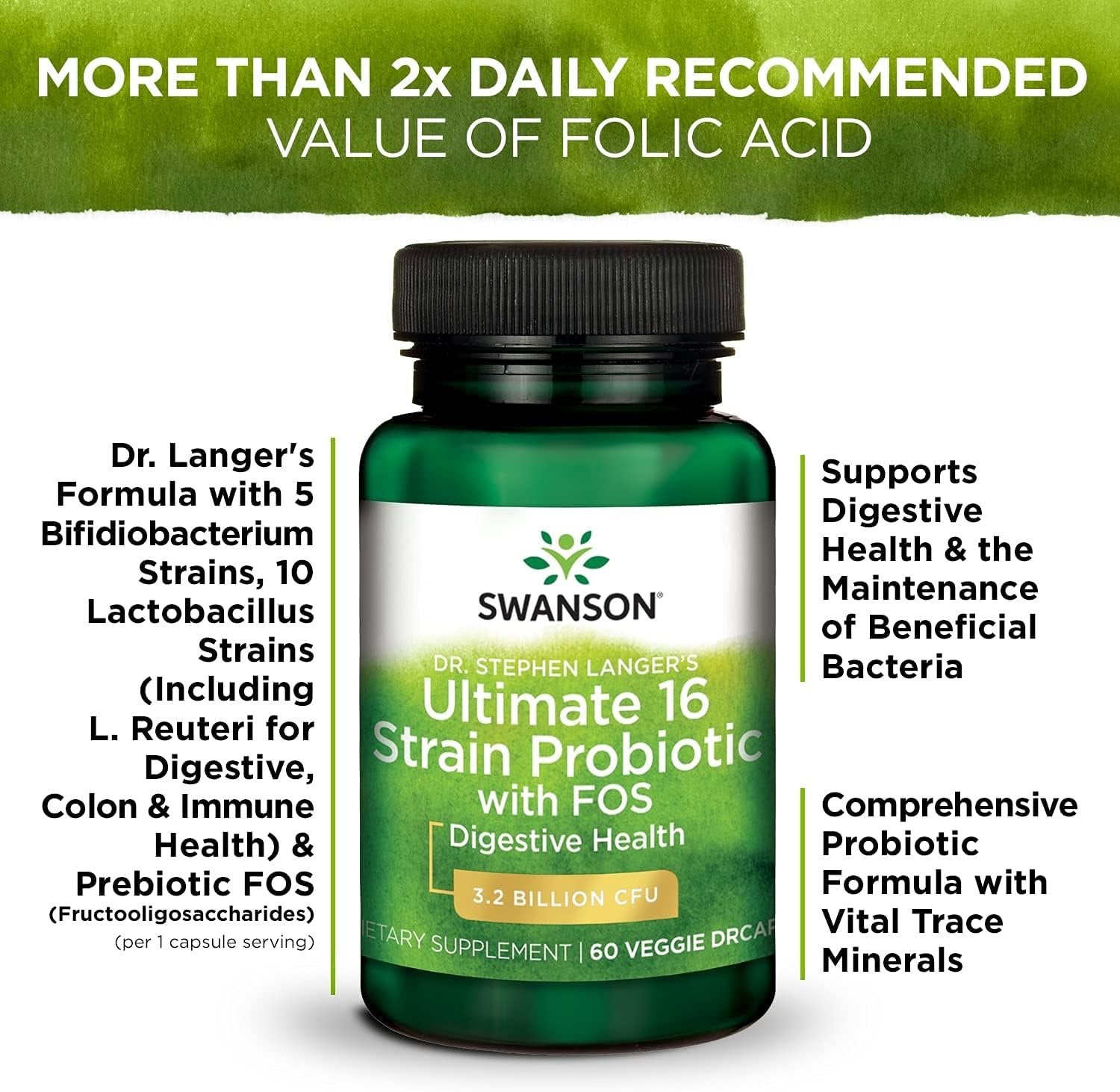 2x Swanson Ultimate 16 Strain Probiotic 60 caps. price advantages
