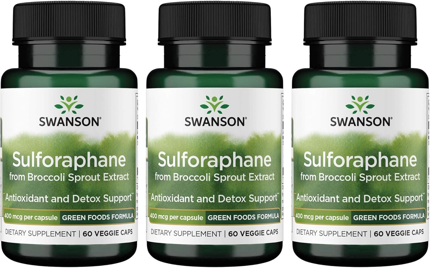 3 xSwanson Sulforaphane 400mcg 60 vcaps promotion price