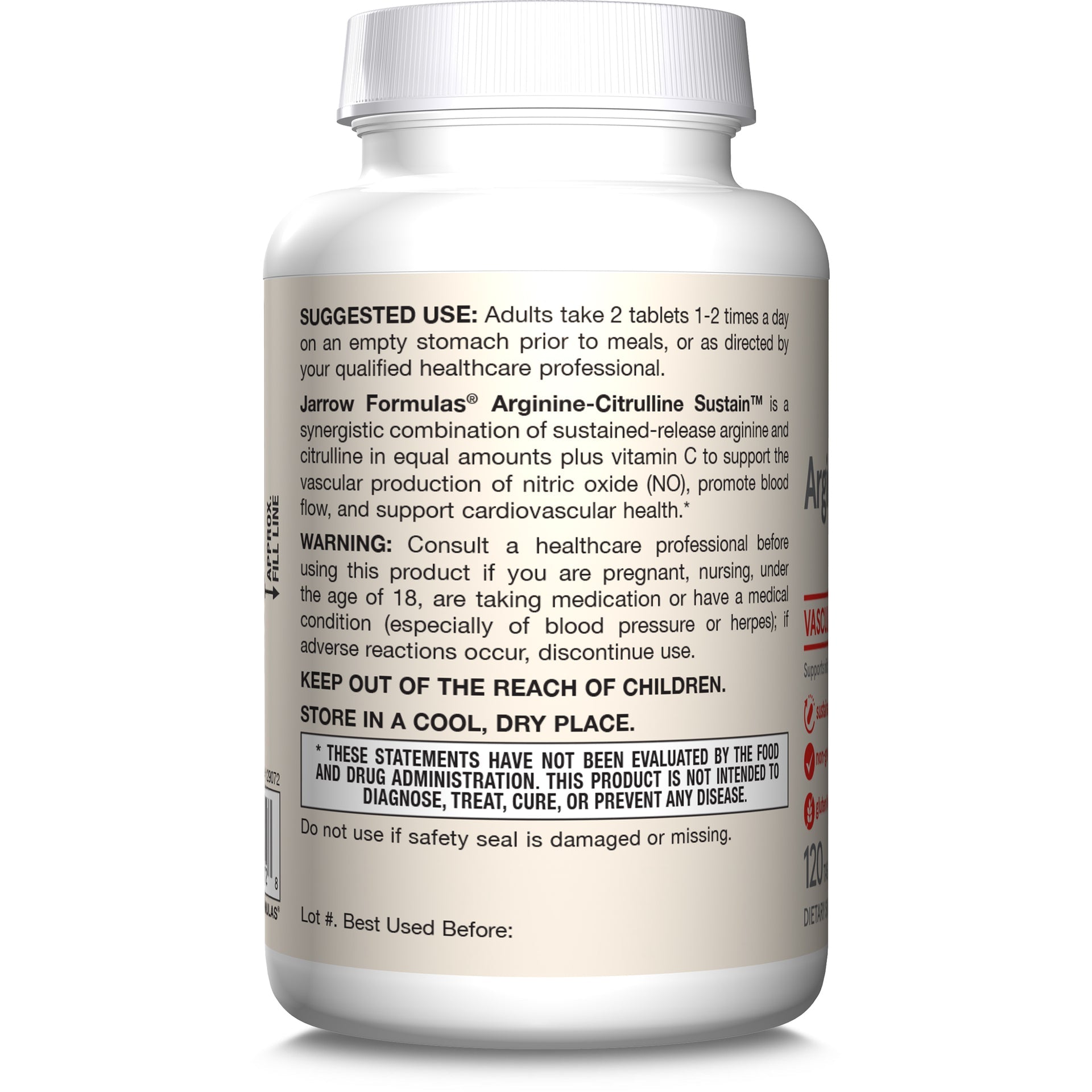 Jarrow Formulas Arginine-Citrulline Sustain™ – 120 Tablets