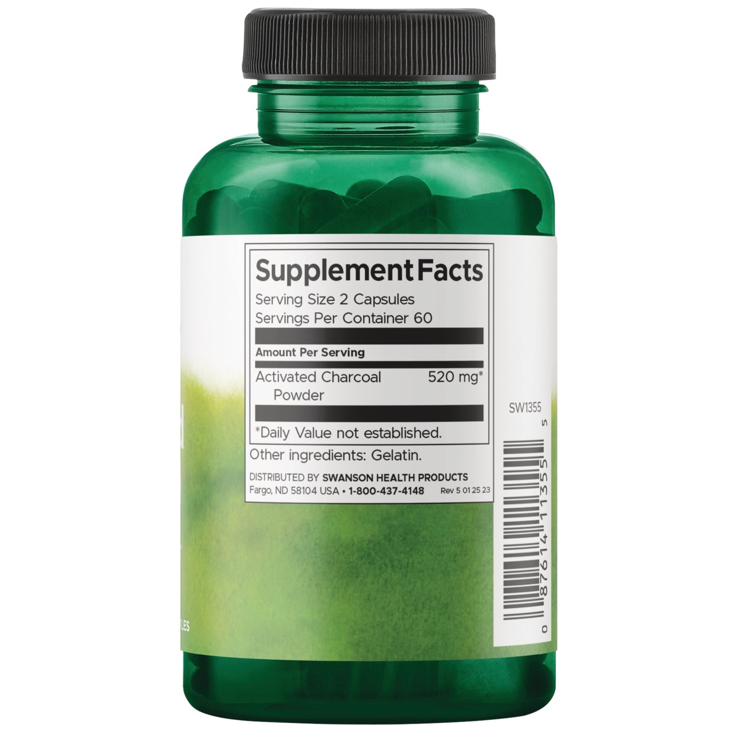 Swanson węgiel aktywowany, 260 mg – 120 kapsułek – dostępny na miejscu
