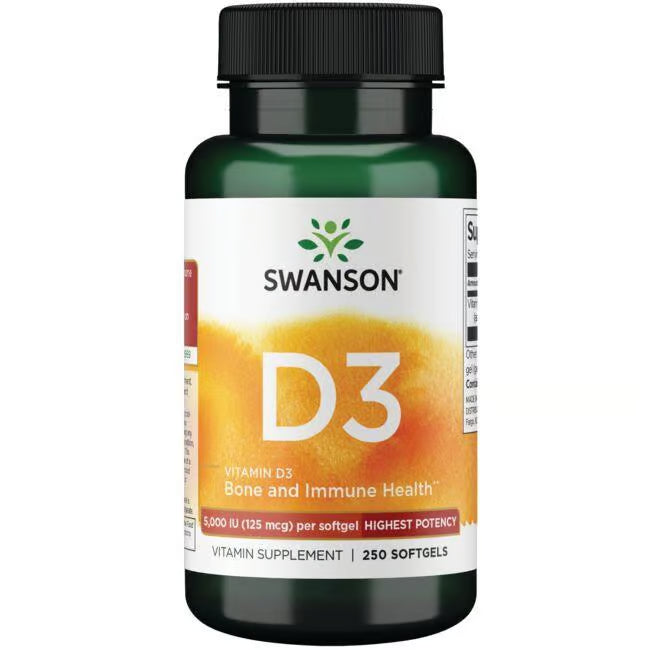 Swanson Vitamin D3 Highest Potency 5,000 IU (125 mcg) 250 Softgels price