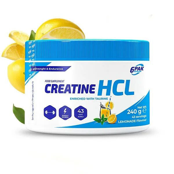 6PAK CREATINE HCL 240 g SŁOIK LEMONADE
