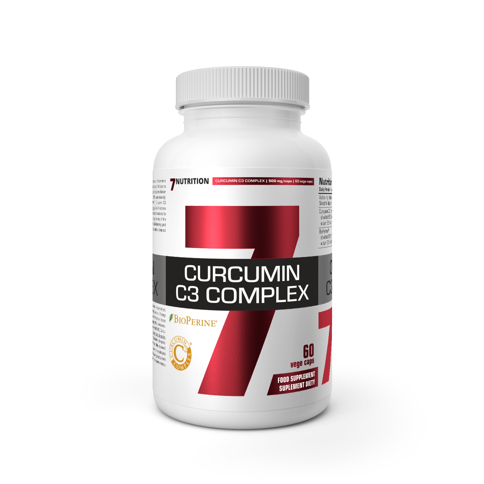 7 Nutrition Curcumin C3 complex 500 mg 60 caps kaina