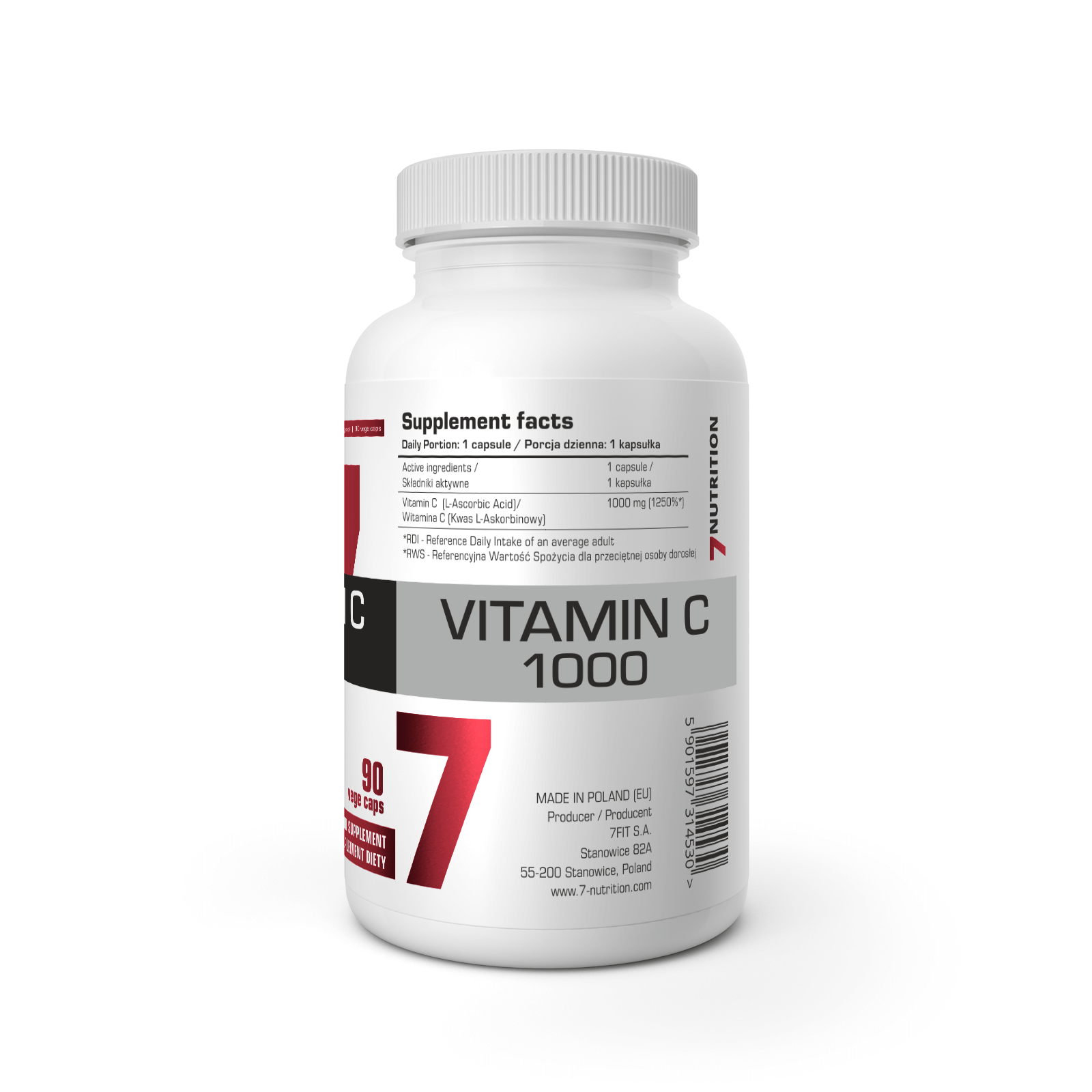 7 Nutrition Vitamin C 1000 90 caps. components