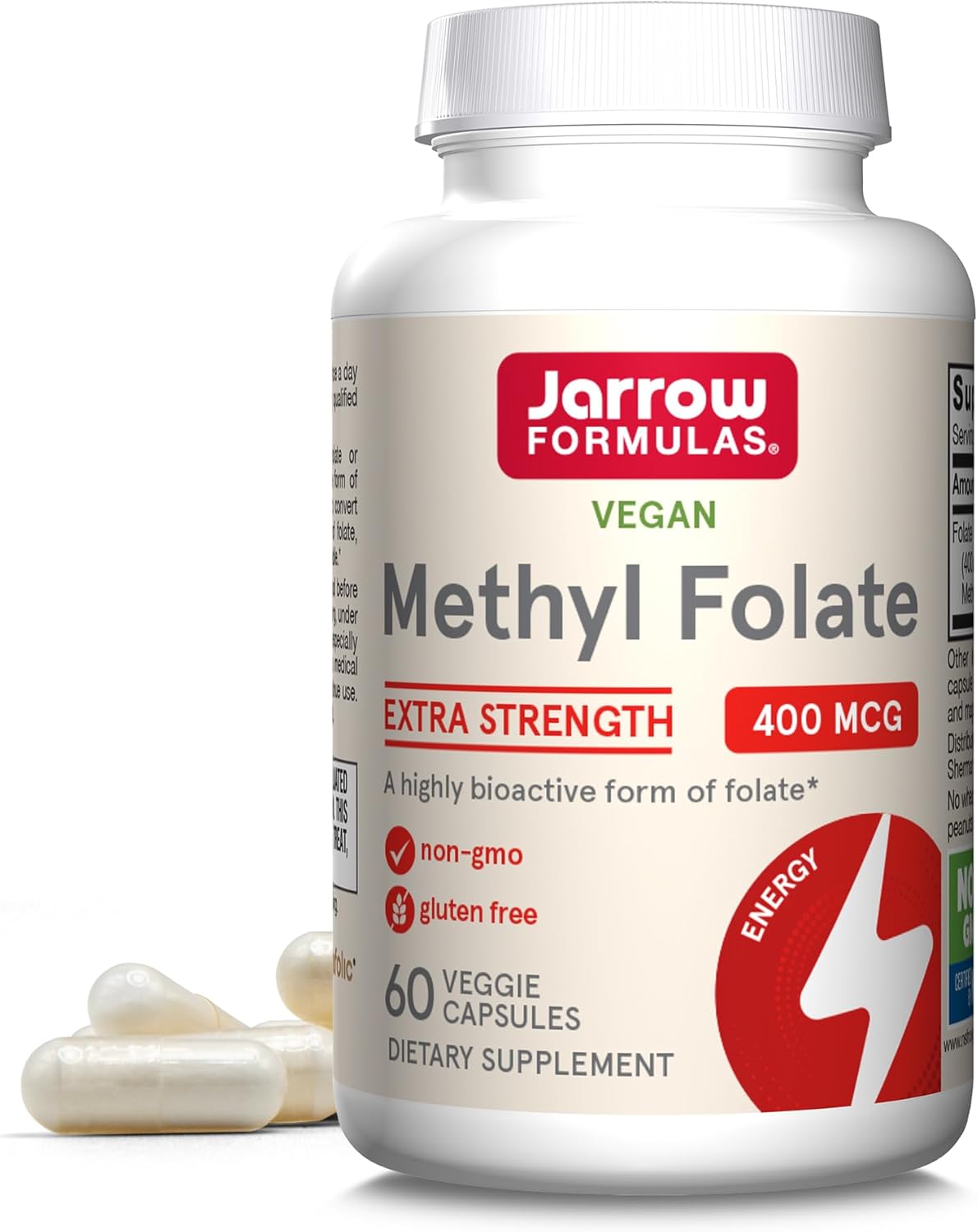 Jarrow Formulas folian metylu, 400mcg – 60 kapsułek wegetariańskich