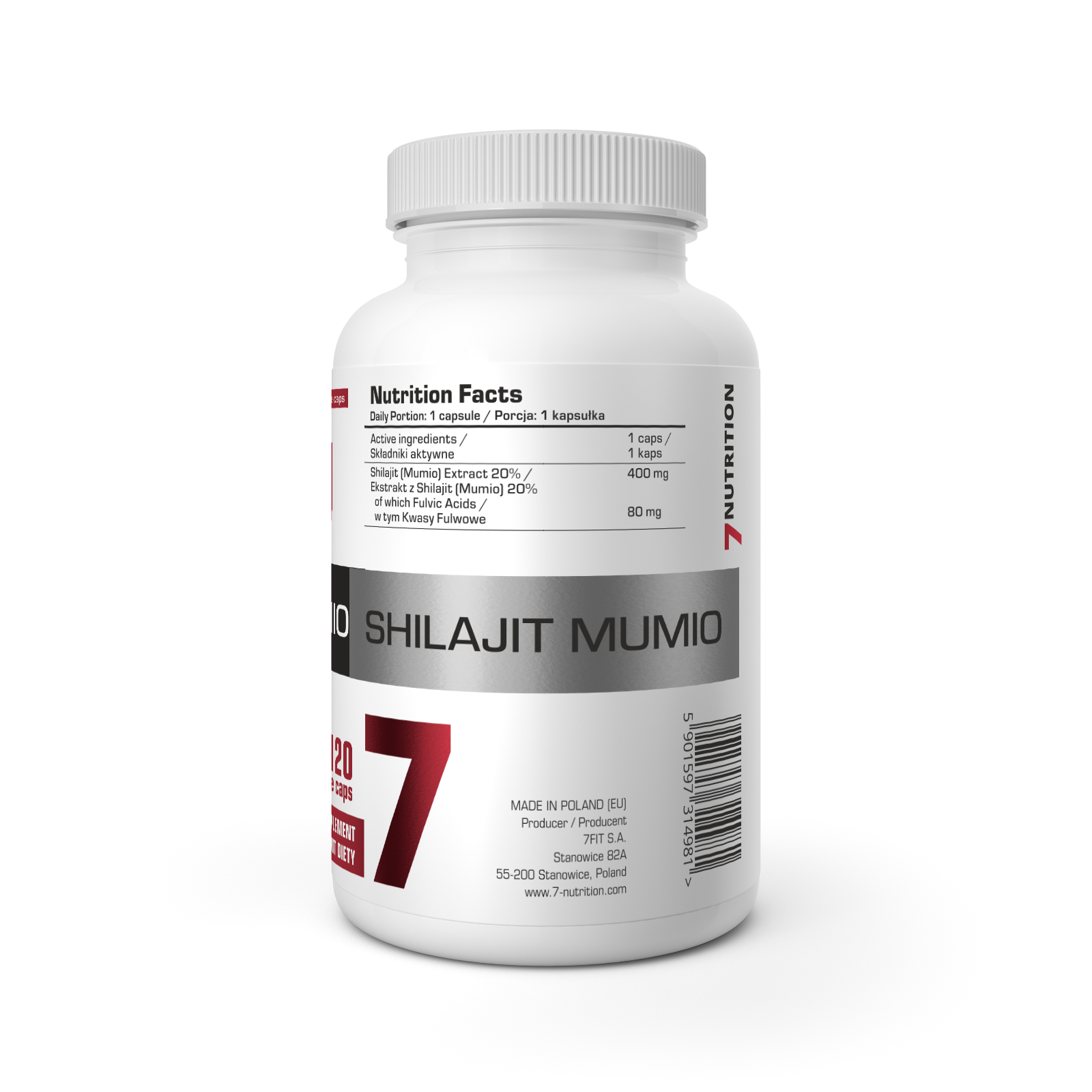 7Nutrition Shilajit Mumio 400mg 120 kaps.