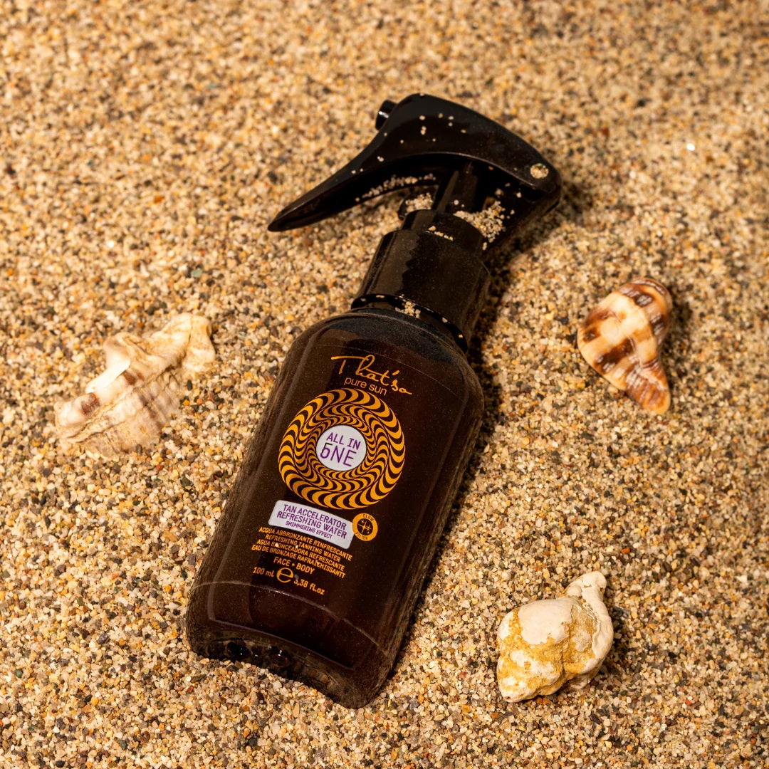 That'so All in One TAN ACCELERATOR REFRESHING WATER – odświeżająca woda w sprayu przyspieszająca opalanie i nadająca blask, 100 ml
