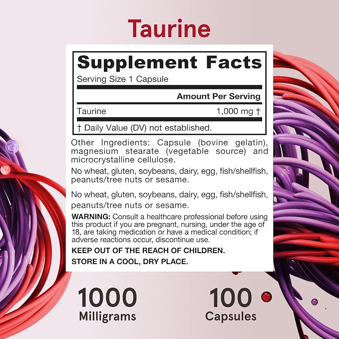 Jarrow Formulas® Taurine 1000 mg 100 kapsułek