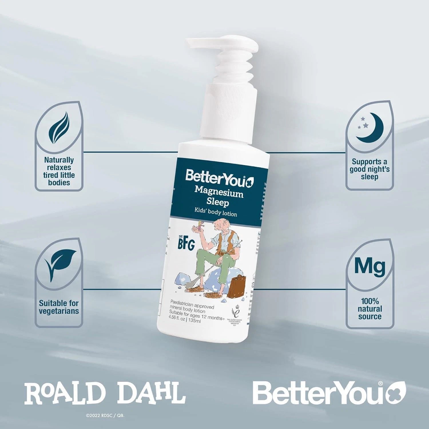 BetterYou Magnesium Sleep Kid's Body Lotion - 135 ml. faktai