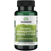Swanson kompleks kurkumy, ashwagandhy i żeń-szenia – 60 kapsułek