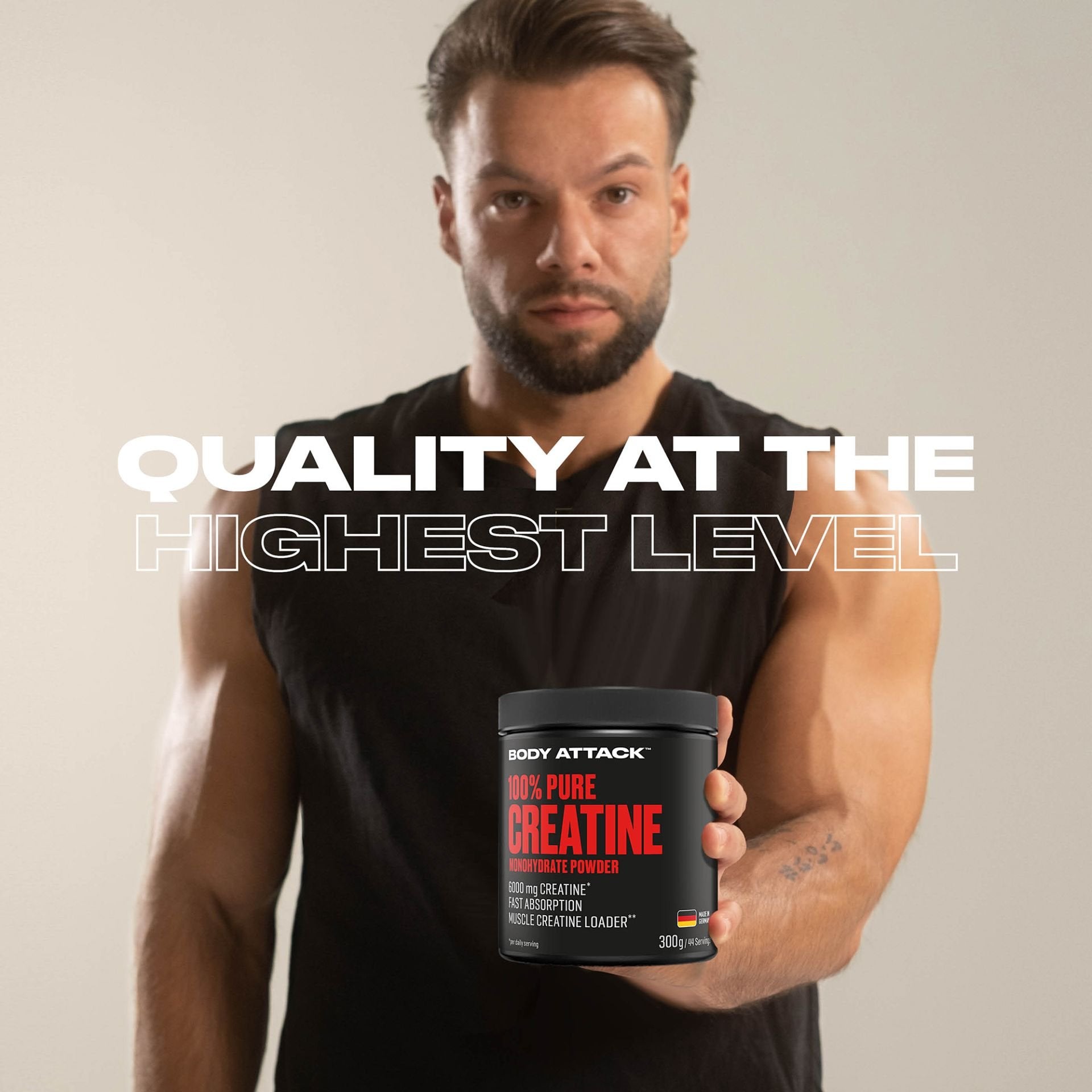Body Attack mikronizuoti kreatino milteliai Creapure® - 300g