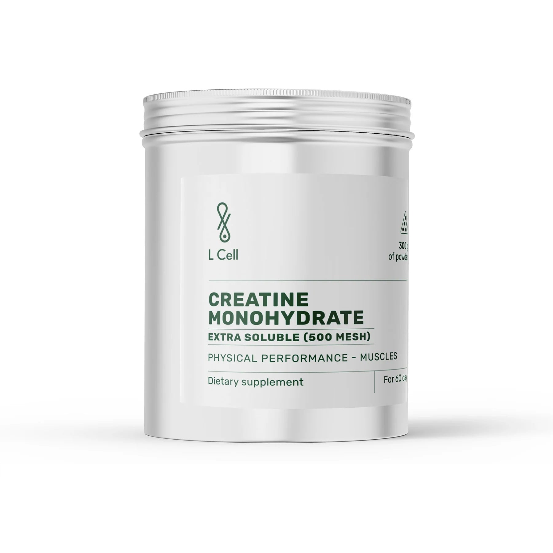 L Cell Creatine Monohydrate Extra Soluble (500 mesh) Powder 300 g