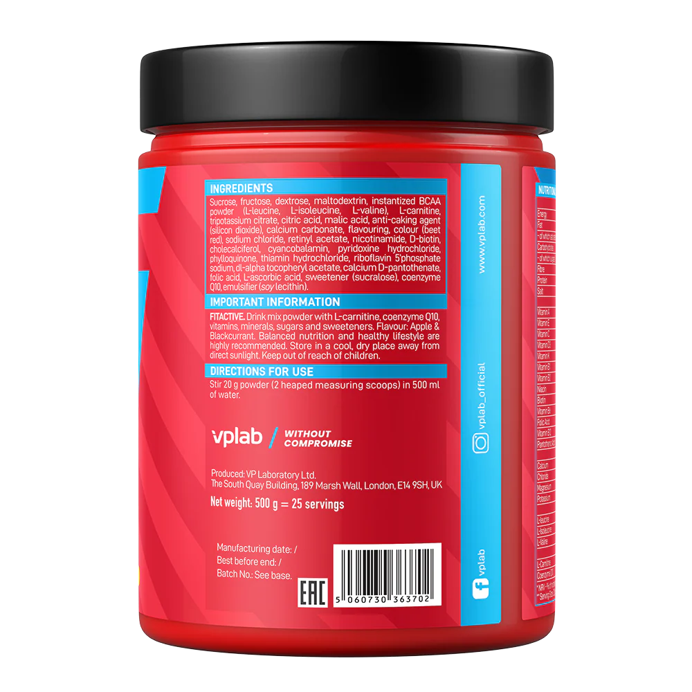 VPLab Nutrition FitActive Isotonic Drink 500 g - Apple & Blackcurrant