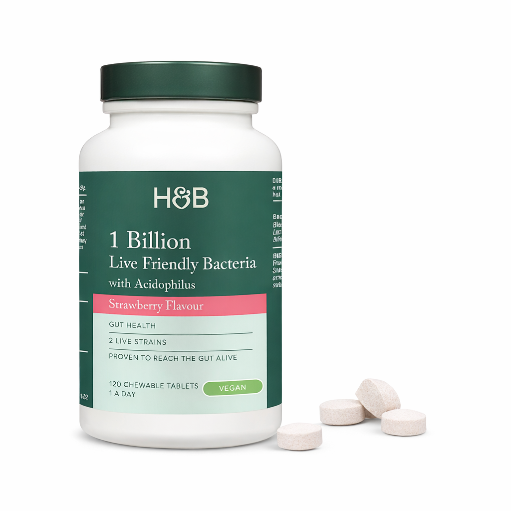 H&amp;B Good Bacteria with Strawberry Flavor – 120 Chewable Tablets