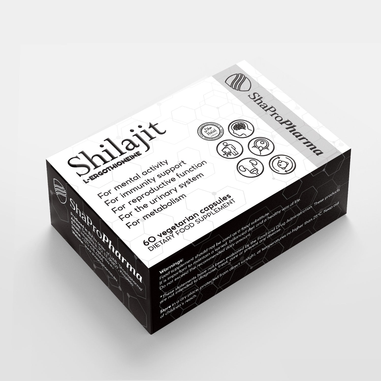 Shapropharma Shilajit L-Ergothioneine 60 vegetarian capsules