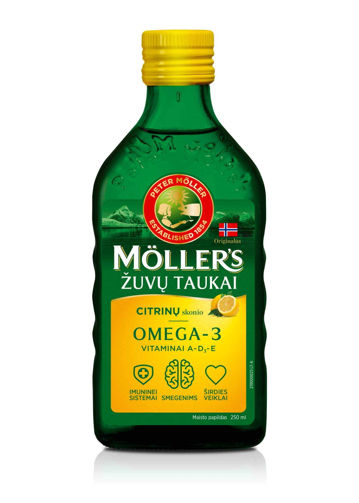 MÖLLER’S Omega-3 Fish Oil Lemon Flavor, 250 ml