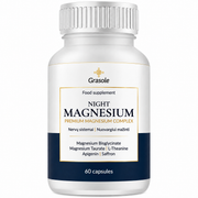 Grasole NIGHT MAGNESIUM – Premium magnio kompleksas, 60 kapsulių