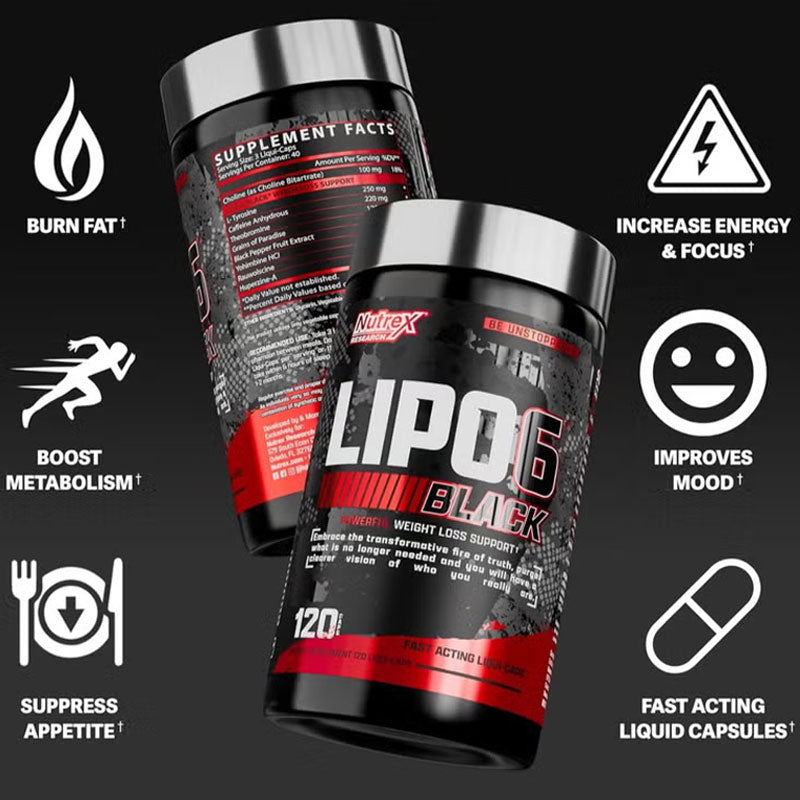 Nutrex Lipo-6 BLACK Weight Loss Support 120 kaps. płynnych