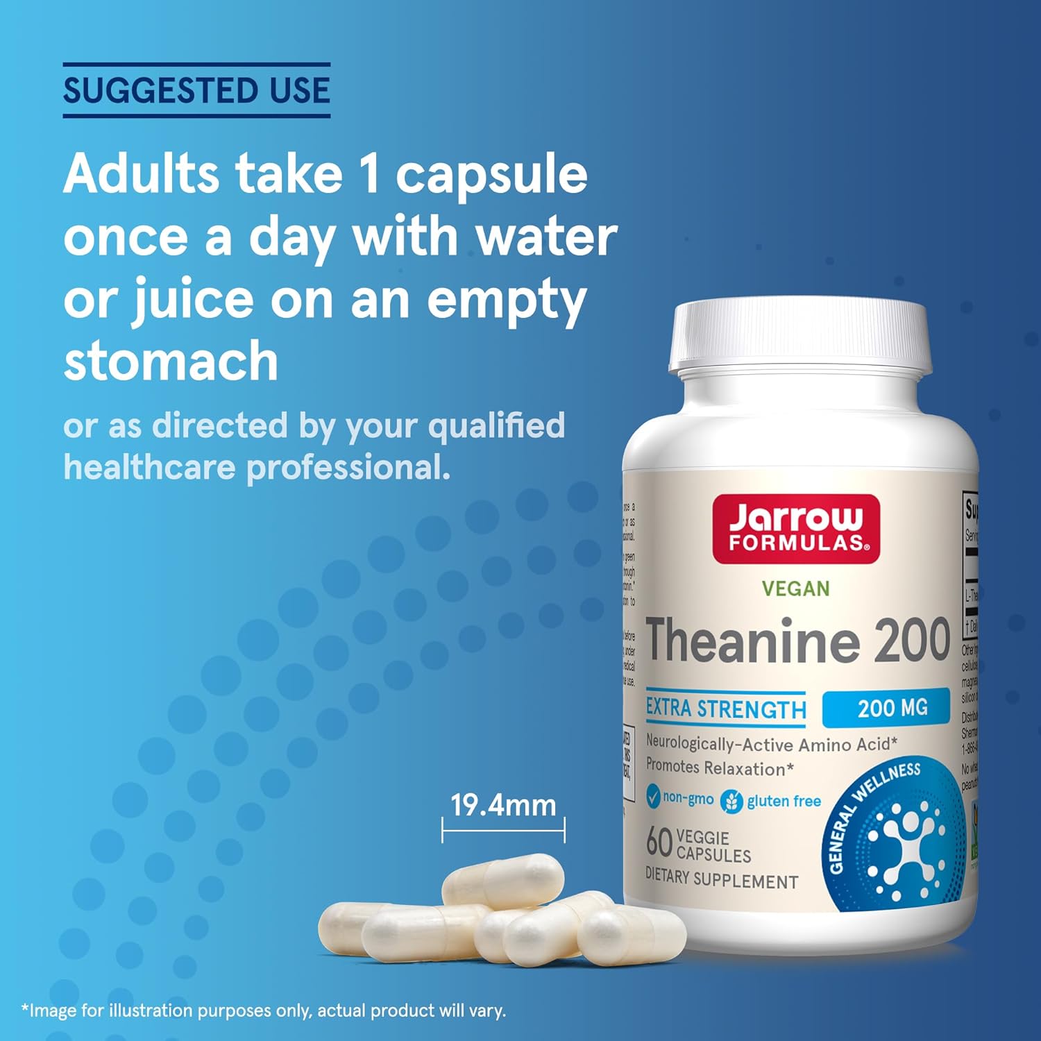 Jarrow Formulas teanina 200 mg – 60 kapsułek wegetariańskich