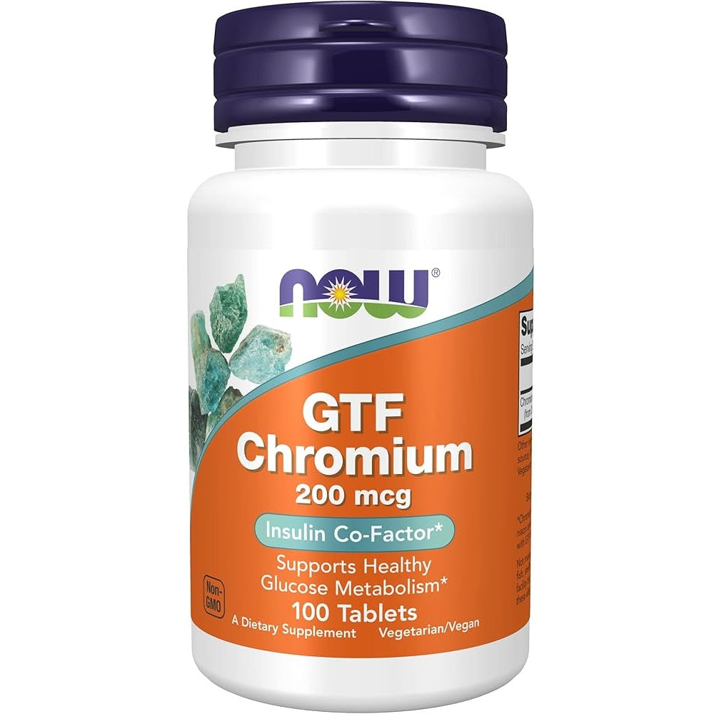 NOW Foods GTF Chromium, 200 mcg, 100 Tablets