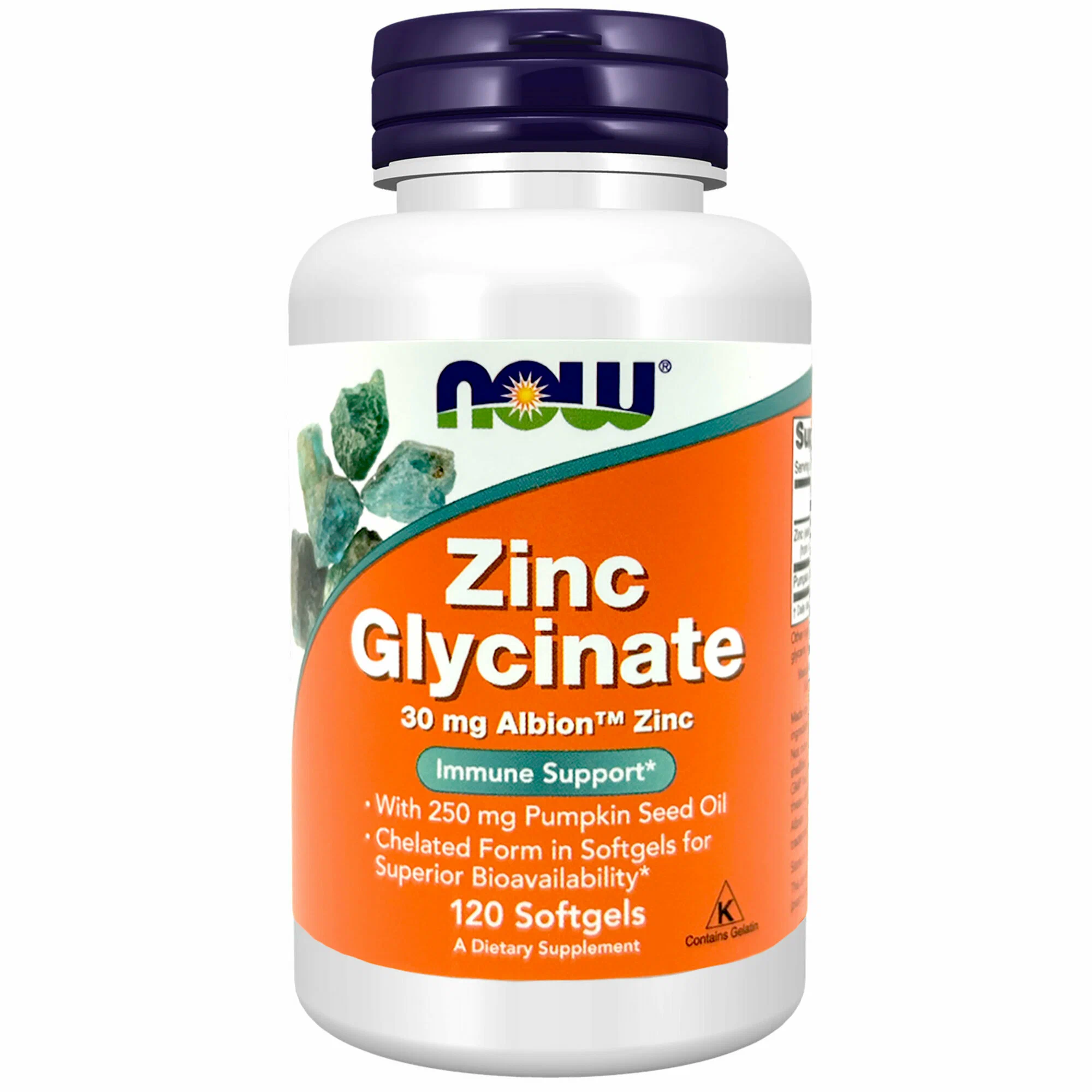 NOW Foods Zinc Glycinate - 120 softgels