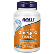 NOW Omega-3 1000 mg, oczyszczany molekularnie – 100 kapsułek miękkich