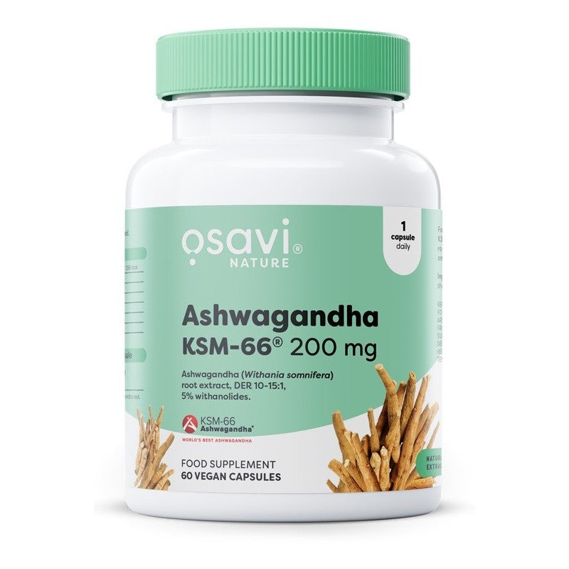 1+1 Osavi Ashwagandha KSM-66® – 200 mg, 60 Vegan Capsules