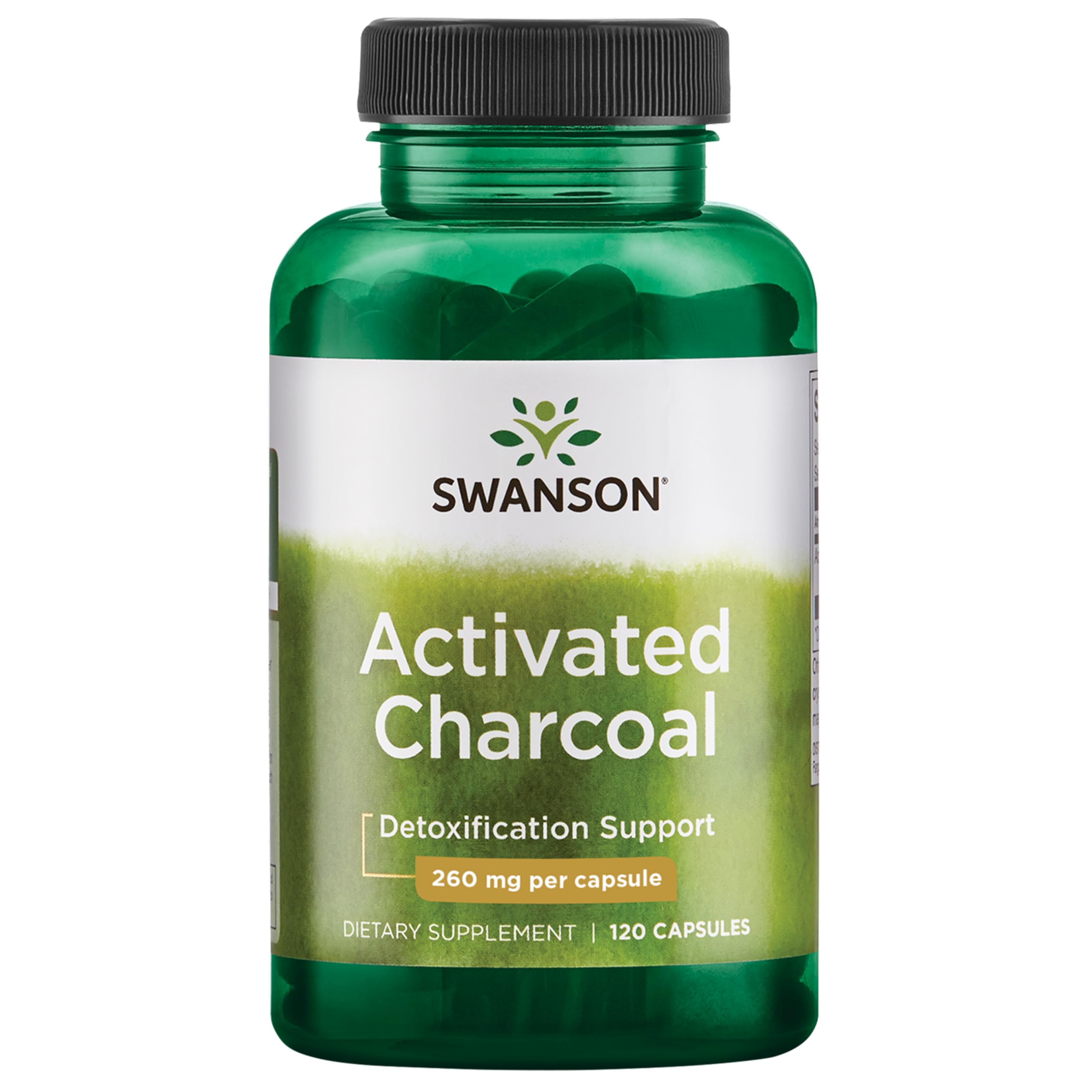 Swanson węgiel aktywowany, 260 mg – 120 kapsułek – dostępny na miejscu