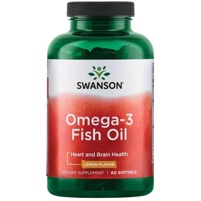 Swanson olej rybi Omega-3 o smaku cytrynowym, 60 kapsułek żelowych
