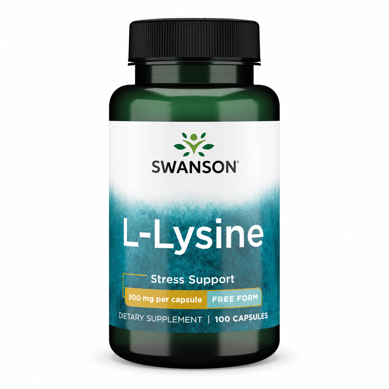 Swanson L-Lizyna L-Lysine Stress Support 500 mg w wolnej formie – 100 kapsułek