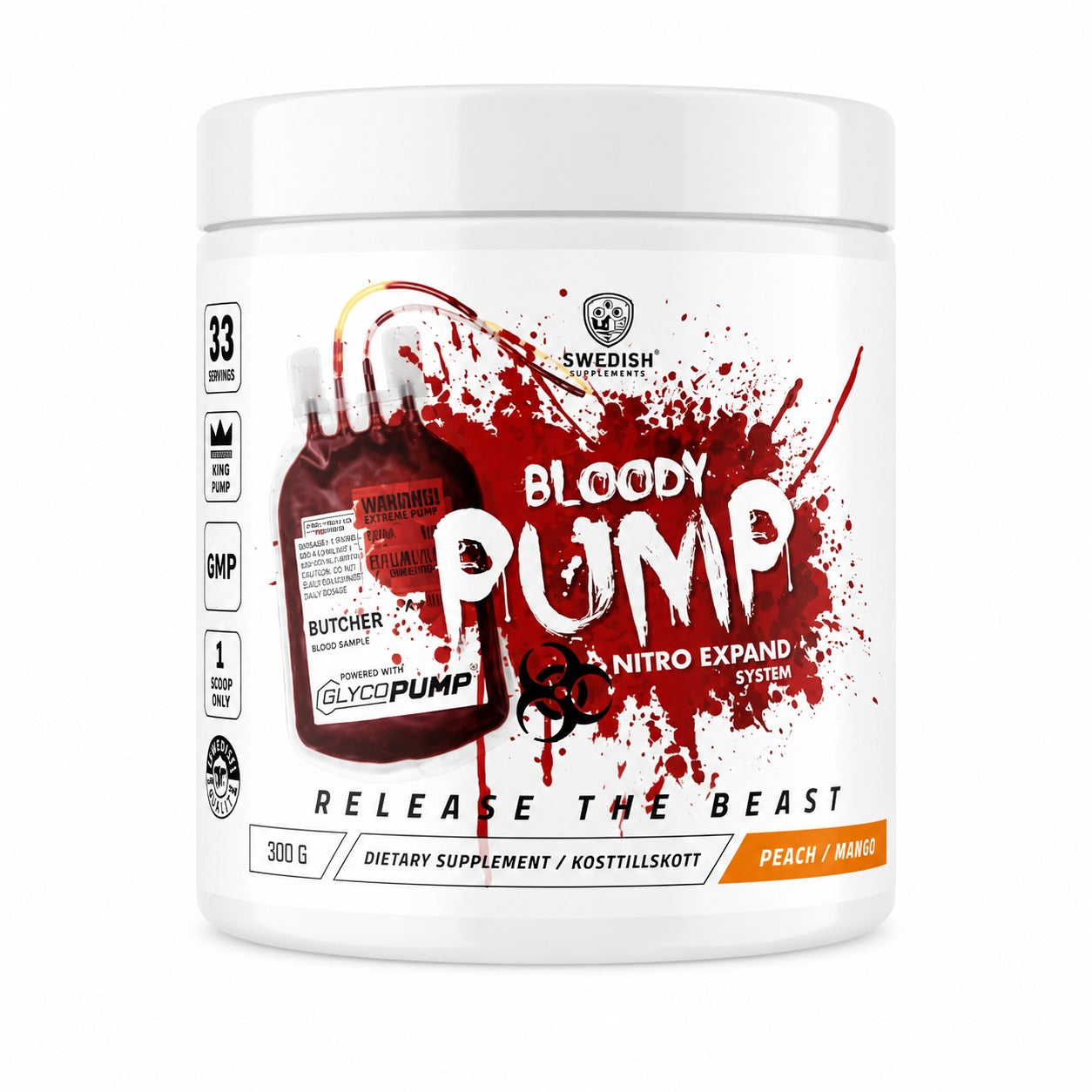 Swedish Supplements Bloody Pump 300 g BRZOSKWINIA MANGO bez stymulantów