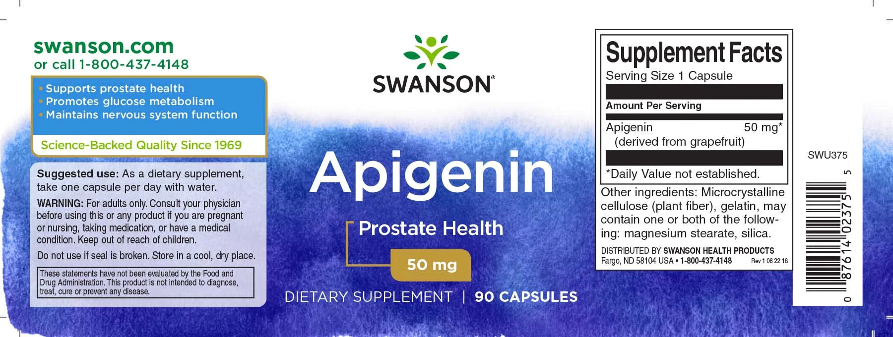 Swanson Apigenin 50 mg - 90 capsules