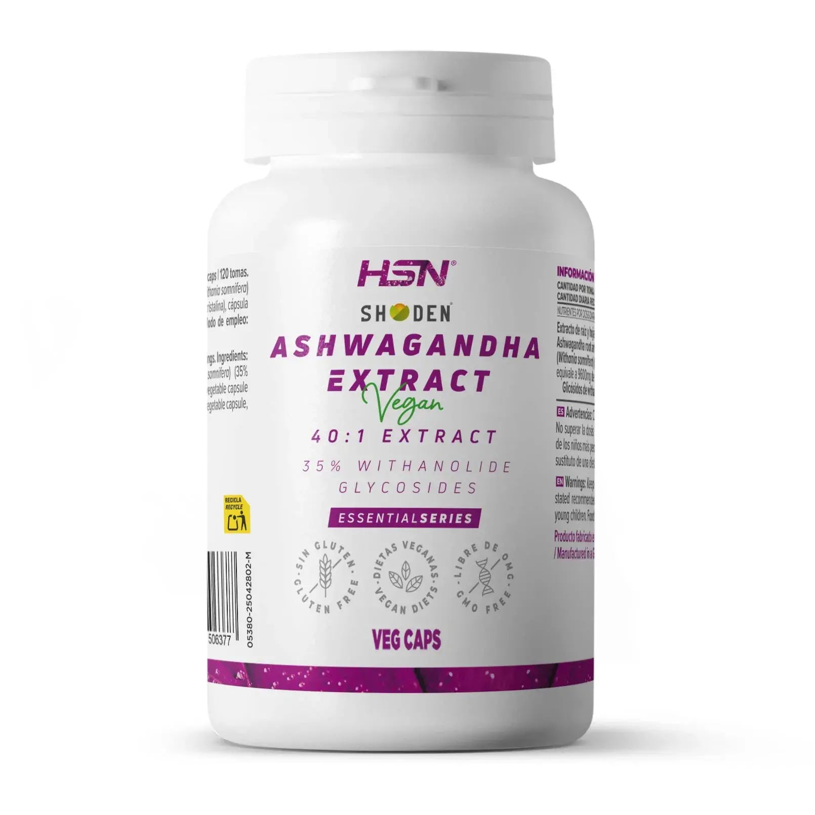 HSN Ashwagandha Extract Shoden® 40:1 – 60 Vegan Capsules