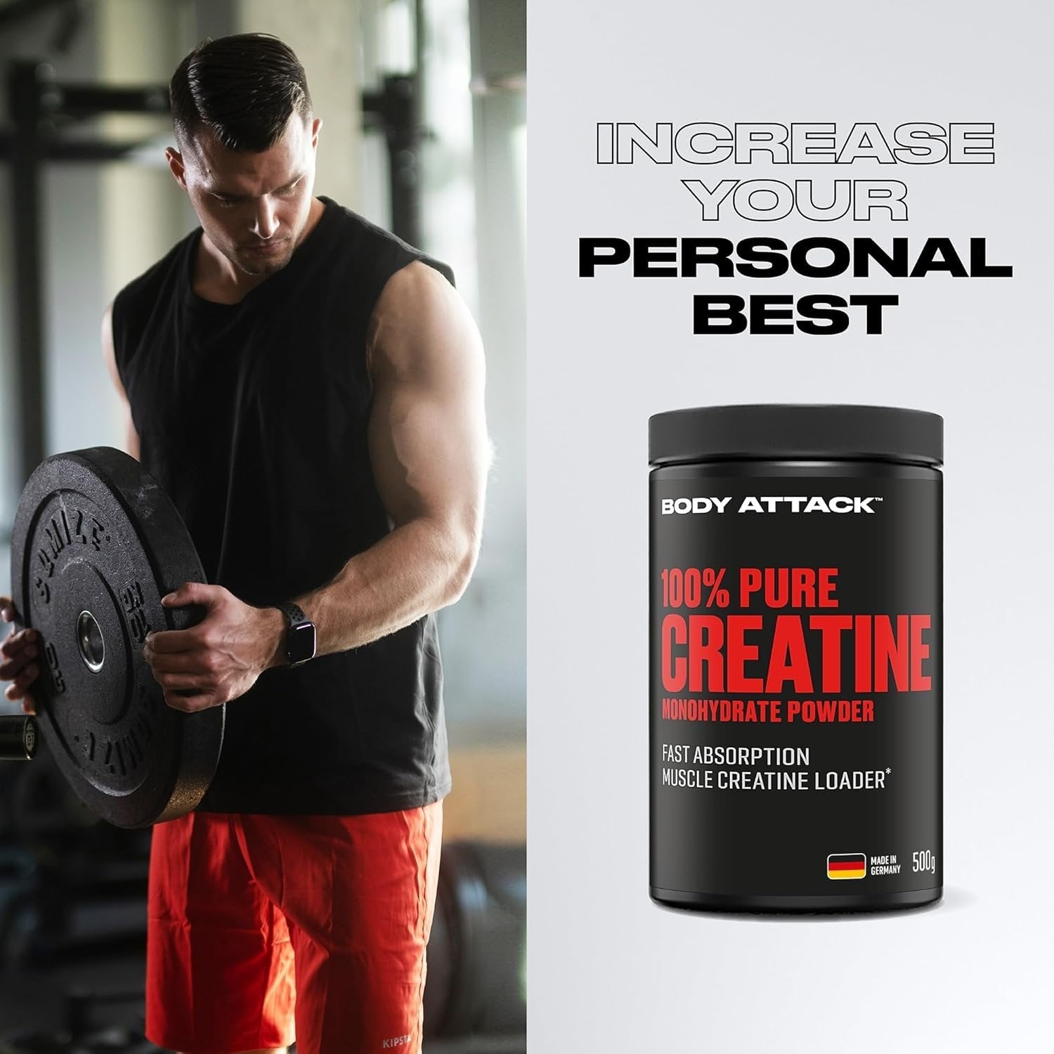 BODY ATTACK 100% Pure Creatine - 500g - Natural sportui