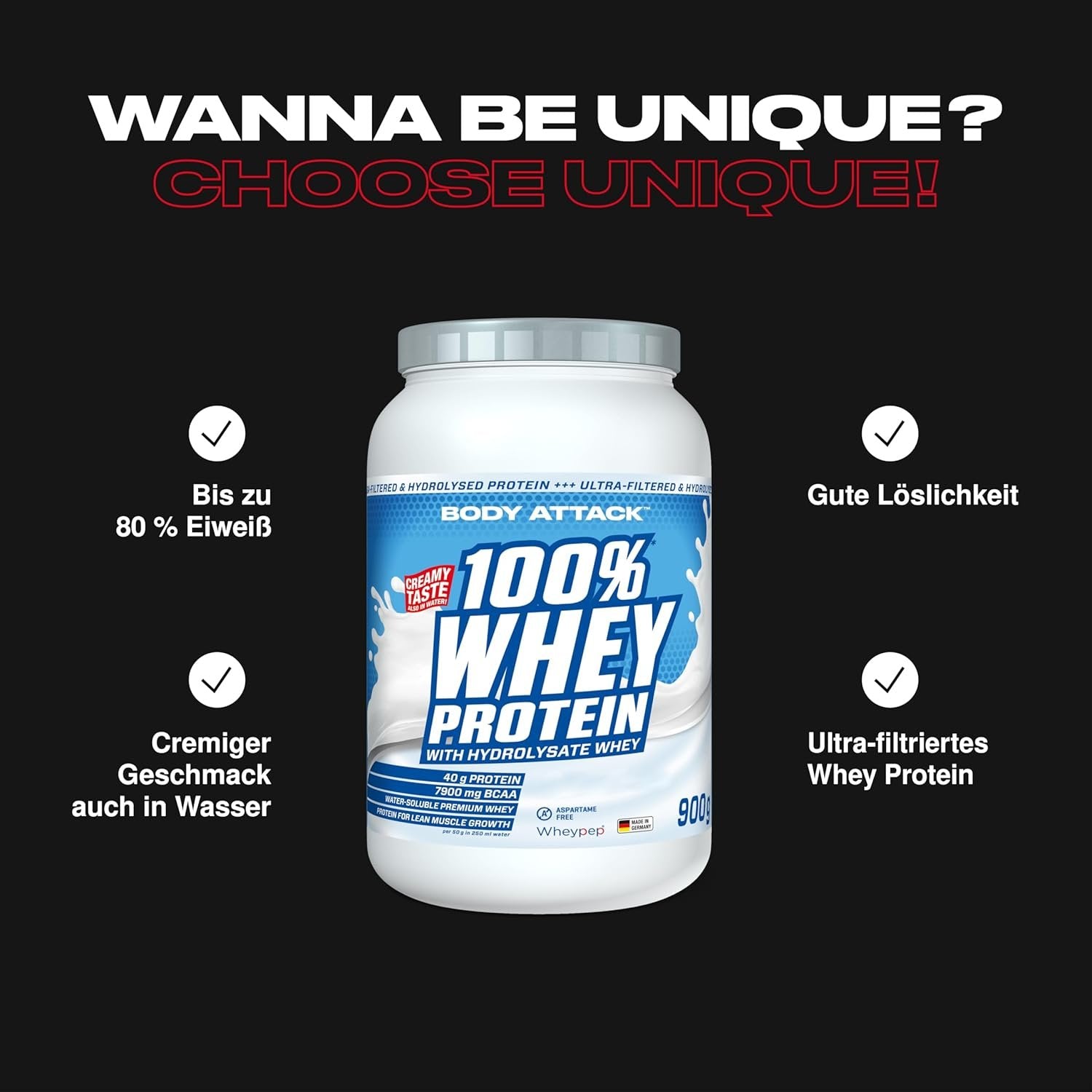 Body Attack 100% Whey Protein - 900g - Cookies Cream [rivalumai