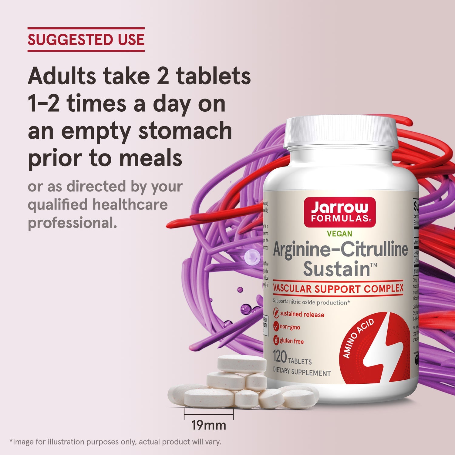 Jarrow Formulas Arginine-Citrulline Sustain™, 120 tabletek