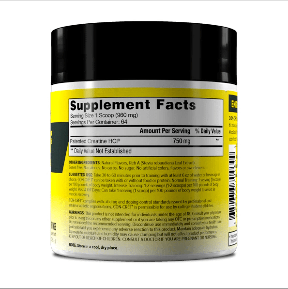 CON-CRĒT® PATENTED CREATINE HCl® 64serv. kaina sudetis