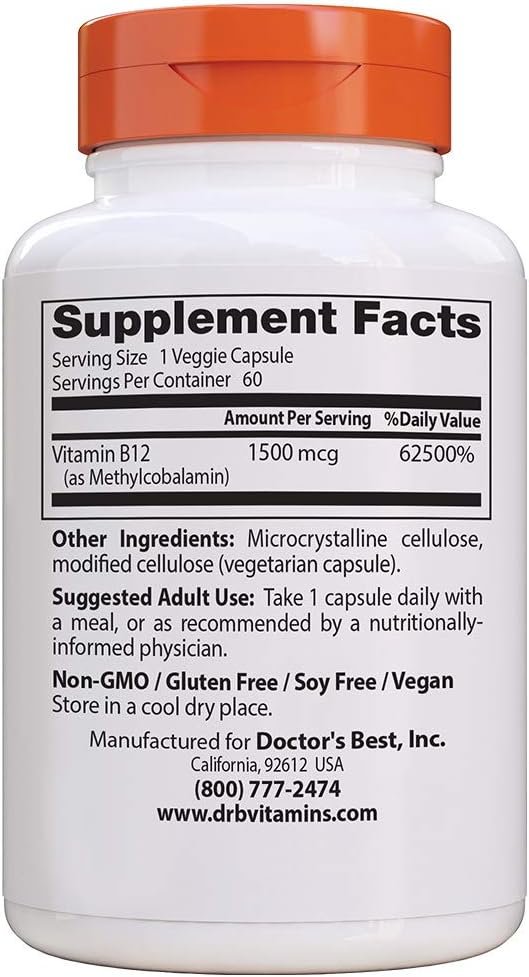Doctor's Best Fully Active B12 1500 mcg 60 caps sudetis