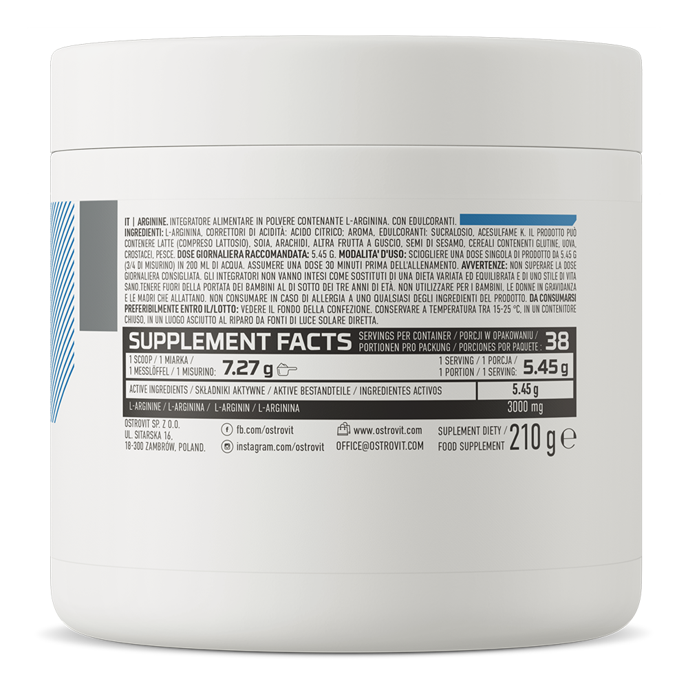 OstroVit arginina 210 g (cytrynowa)
