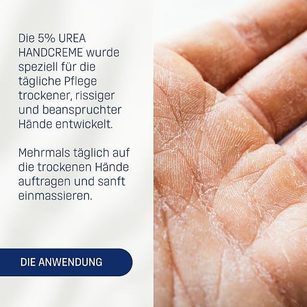 EUBOS UREA INTENSIVE CARE 5% UREA HAND CREAM 75 ml paskirtis
