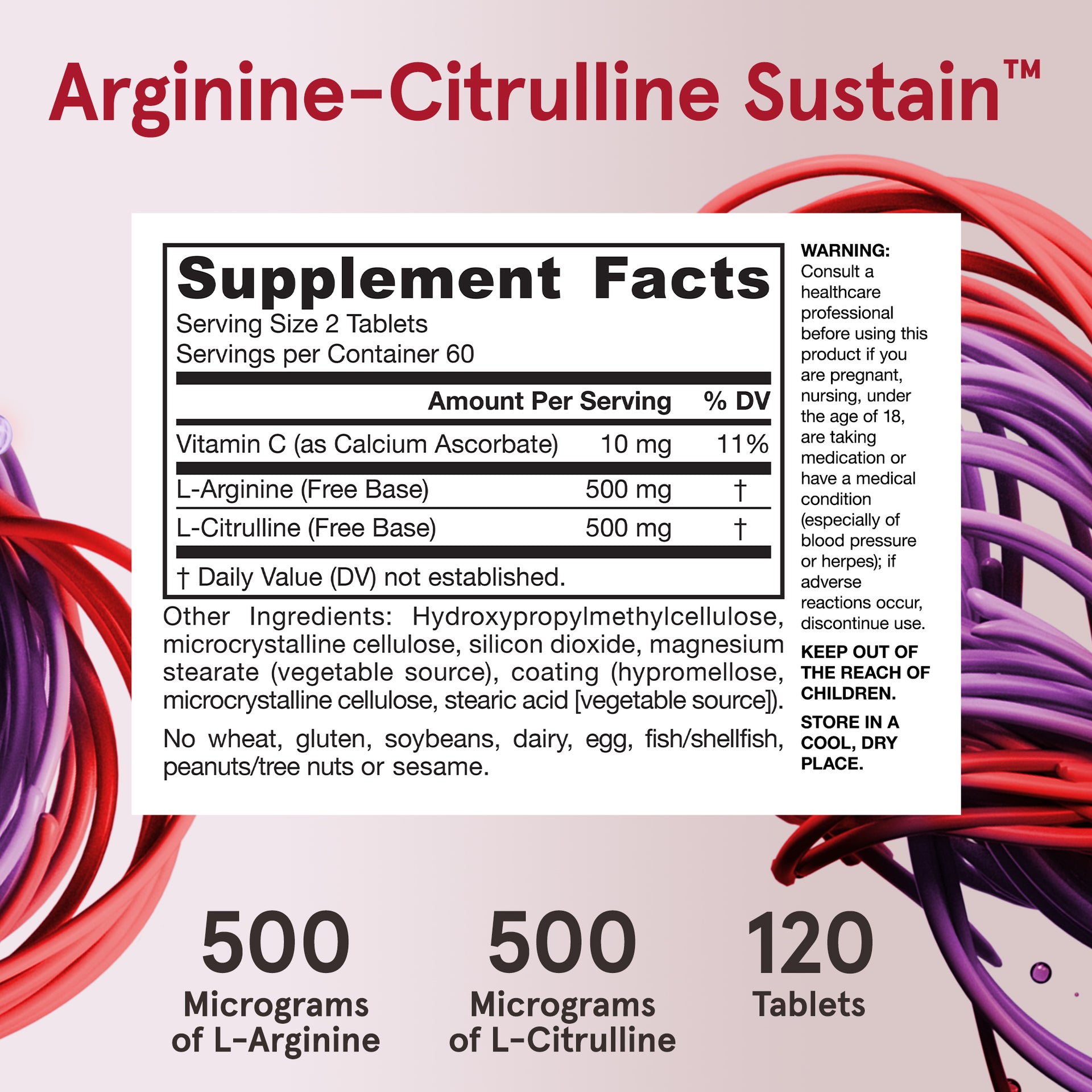 Jarrow Formulas Arginine-Citrulline Sustain™ – 120 Tablets