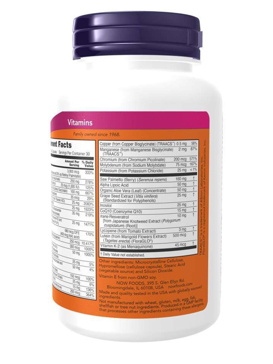 NOW Foods ADAM Multi-Vitamin for Men - 90 vcaps sudetis