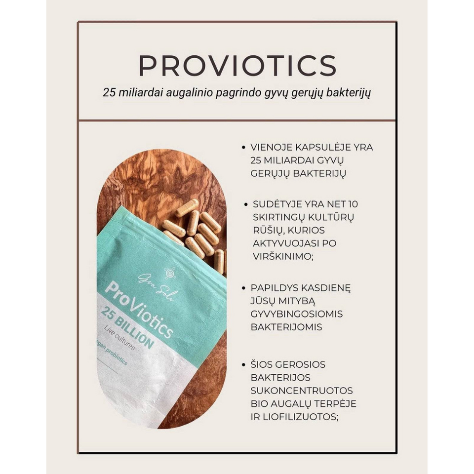Benefits of GraSole ProViotics - 25 billion PLANT-BASED LIVING BACTERIA 20 caps