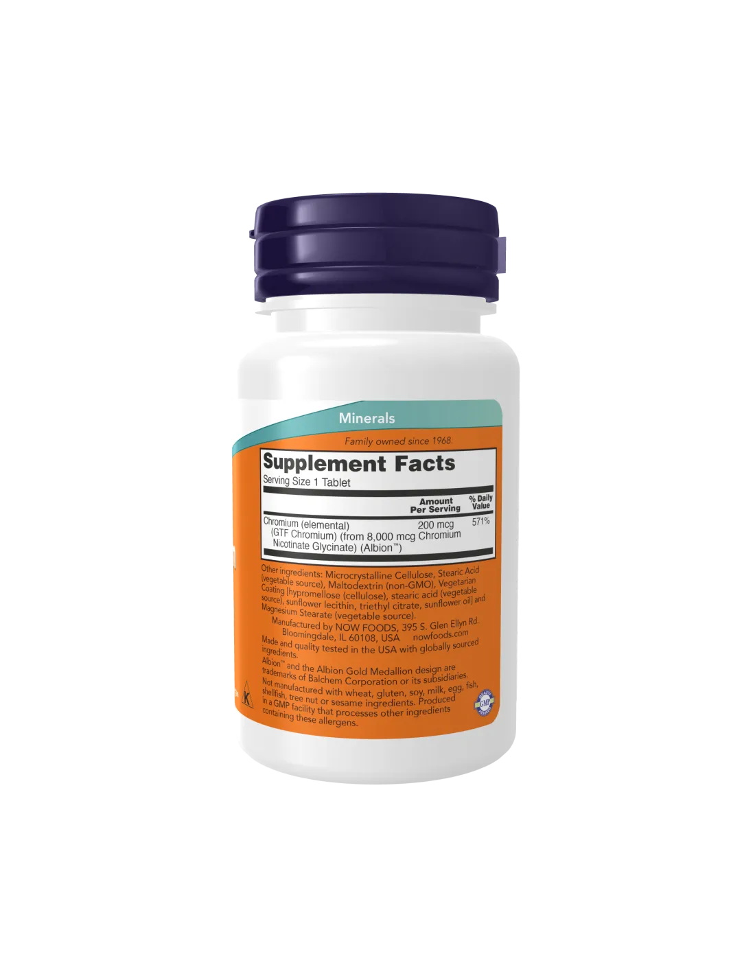 NOW Foods GTF Chromium, 200 mcg, 100 Tablets